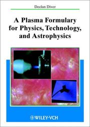 Front cover of Plasma Formulary for Physics, Technology and Astrophysics by Declan Diver