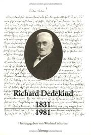 Cover of: Richard Dedekind, 1831-1981: eine Würdigung zu seinem 150. Geburtstag
