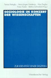 Cover of: Soziologie im Konzert der Wissenschaften: Zur Identitat einer Disziplin : Tagungsband  by 