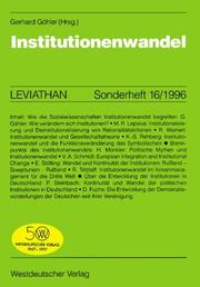 Cover of: Institutionenwandel