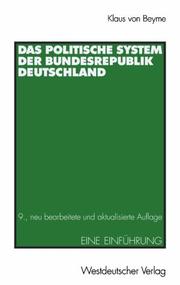 Cover of: Das politische System der Bundesrepublik Deutschland: eine Einführung