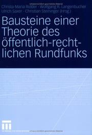 Cover of: Bausteine einer Theorie des öffentlich-rechtlichen Rundfunks: Festschrift für Marie Luise Kiefer