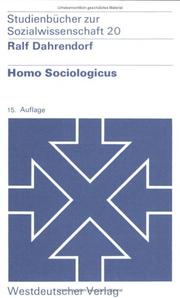 Cover of: Homo Sociologicus. by Ralf Dahrendorf, Josef König