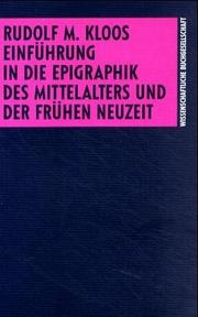 Cover of: Einführung in die Epigraphik des Mittelalters und der frühen Neuzeit