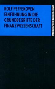 Cover of: Einführung in die Grundbegriffe der Finanzwissenschaft