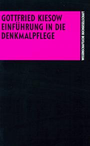 Cover of: Einführung in die Denkmalpflege by Gottfried Kiesow, Gottfried Kiesow