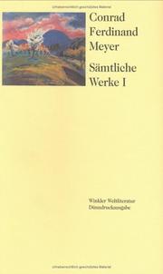 Cover of: Sämtliche Werke, 2 Bde., Ln, Bd.1 by Conrad Ferdinand Meyer, Helmut Koopmann