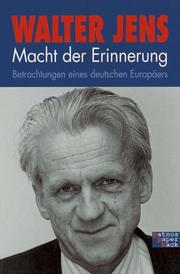 Cover of: Macht der Erinnerung by Walter Jens