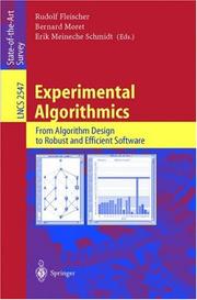 Cover of: Experimental Algorithmics | 