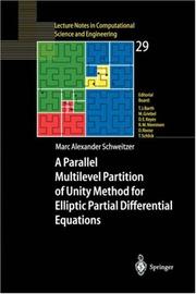 Cover of: A Parallel Multilevel Partition of Unity Method for Elliptic Partial Differential Equations