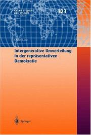 Intergenerative Umverteilung in der repräsentativen Demokratie by Jens Oliver Lorz