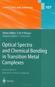 Cover of: Optical spectra and chemical bonding in transition metal complexes by volume editor, T. Schönherr ; with contributions by C. Anthon ... [et al.].