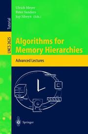 Cover of: Algorithms for Memory Hierarchies: Advanced Lectures (Lecture Notes in Computer Science)