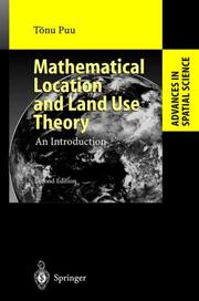 Cover of: Mathematical Location and Land Use Theory: An Introduction (Advances in Spatial Science)