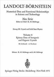 Cover of: Epitaxy Data of Inorganic and Organic Crystals / Epitaxie-Daten anorganischer und organischer Kristalle