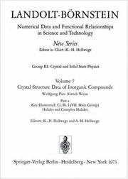 Cover of: Key Elements F, Cl, Br, J (VIIth Main Group). Halides and Complex Halides / Schlüsselelemente F, Cl, Br, J (VII. Hauptgruppe). Halogenide und Halogenokomplexe