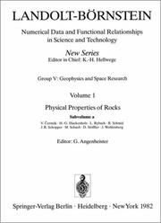 Cover of: Physical Properties of Rocks