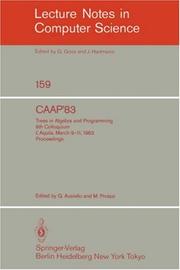 Cover of: CAAP '83 by G. Ausiello