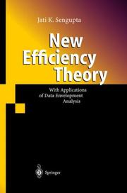 Cover of: New Efficiency Theory: With Applications of Data Envelopment Analysis