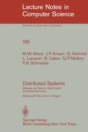 Cover of: Distributed Systems: Methods and Tools for Specification. An Advanced Course (Lecture Notes in Computer Science)