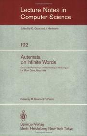 Cover of: Automata on Infinite Words: Ecole de Printemps d'Informatique Theorique, Le Mont Dore, May 14-18, 1984 (Lecture Notes in Computer Science)