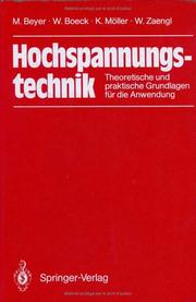 Cover of: Hochspannungstechnik by Manfred Beyer, Wolfram Boeck, Klaus Möller, Walter Zaengl