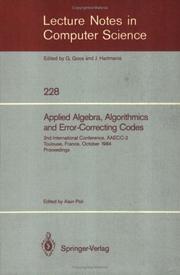 Cover of: Applied Algebra, Algorithmics and Error-Correcting Codes | Alain Poli