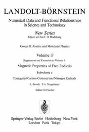 Cover of: Conjugated Carbon-Centered and Nitrogen Radicals / Konjugierte Kohlenstoff- und Stickstoff-Radikale (Numerical Data & Functional Relationships in Science & Technology)