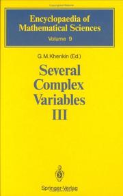 Cover of: Several Complex Variables III | 