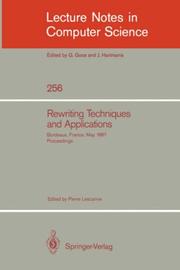 Cover of: Rewriting Techniques and Applications