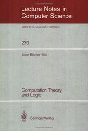 Cover of: Computation Theory and Logic