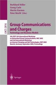 Cover of: Group Communications and Charges; Technology and Business Models | 