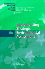 Cover of: Implementing Strategic Environmental Assessment (Environmental Protection in the European Union)