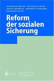 Cover of: Reform der sozialen Sicherung by Friedrich Breyer, Wolfgang Franz, Stefan Homburg, Reinhold Schnabel, Eberhard Wille