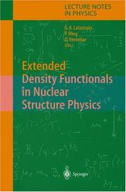 Cover of: Extended Density Functionals in Nuclear Structure Physics (Lecture Notes in Physics)