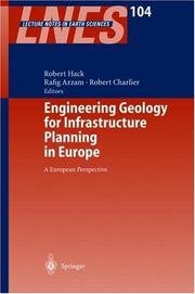 Cover of: Engineering geology for infrastructure planning in Europe | 