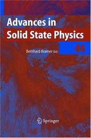 Cover of: Advances in Solid State Physics / Volume 44 (Advances in Solid State Physics)