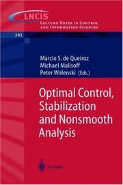 Cover of: Optimal control, stabilization and nonsmooth analysis