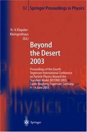 Cover of: Beyond the Desert 2003 by Hans-Volker Klapdor-Kleingrothaus