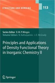 Cover of: Principles and applications of density functional theory in inorganic chemistry II