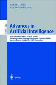Cover of: Advances in artificial intelligence by Canadian Society for Computational Studies of Intelligence. Conference, Canadian Society for Computational Studies of Intelligence. Conference