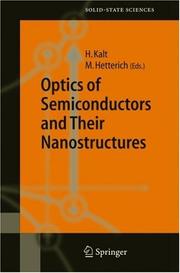 Cover of: Optics of Semiconductors and Their Nanostructures (Springer Series in Solid-State Sciences)