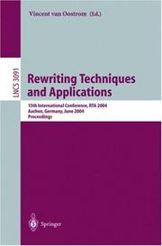 Cover of: Rewriting Techniques and Applications by Vincent van Oostrom
