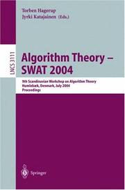 Cover of: Algorithm Theory - SWAT 2004 by 