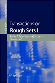 Cover of: Transactions on rough sets I