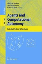 Cover of Agents and computational autonomy