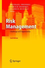 Cover of: Risk management by Michael Frenkel, Ulrich Hommel, Markus Rudolf