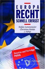 Cover of: Europarecht - Schnell erfasst (Recht - schnell erfasst)