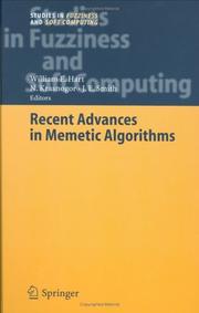 Cover of: Recent Advances in Memetic Algorithms (Studies in Fuzziness and Soft Computing)