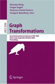 Cover of: Graph transformations | ICGT 2004 (2004 Rome, Italy)